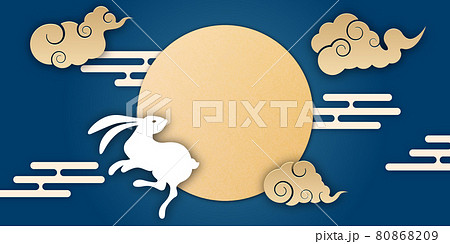 月のうさぎのイラスト素材