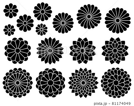 ベクター 和柄 日本の伝統模様 モノクロのイラスト素材