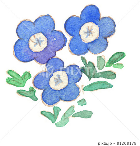 青い花のイラスト素材