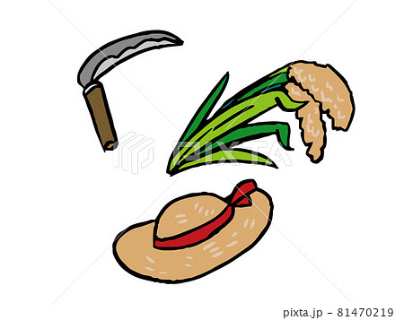 稲刈り 稲のイラスト素材