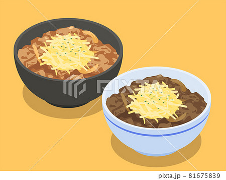 豚丼のイラスト素材