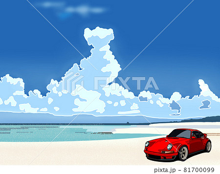 車 海 夏 青空のイラスト素材 - PIXTA