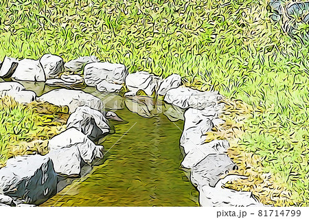 小川のイラスト素材