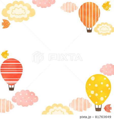 フレーム 風船 メッセージ 柄のイラスト素材