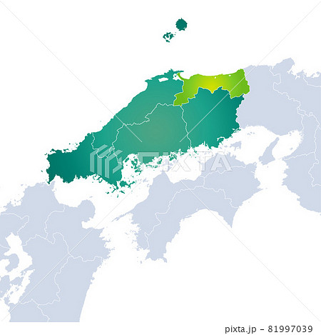 山陰地方 地図 日本地図の写真素材