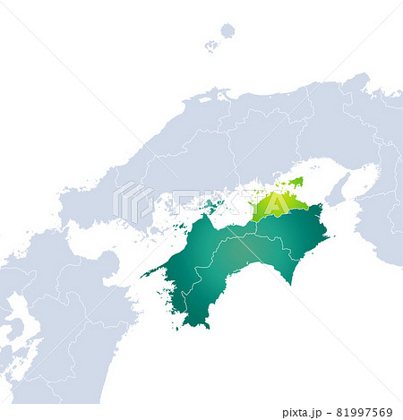 四国地図のイラスト素材集 ピクスタ