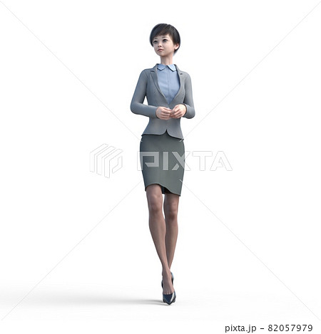 ミニスカート 女性 美脚 俯瞰のイラスト素材