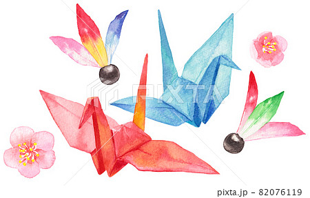 折り鶴のイラスト素材