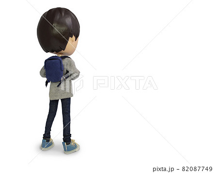 人物 男の子 男 後ろ姿のイラスト素材