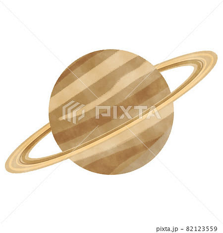 土星 挿絵 手書き 手描きのイラスト素材