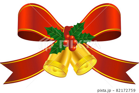 Christmas wrapping ribbon with holly, Christmas - Stock Illustration  [82172765] - PIXTA