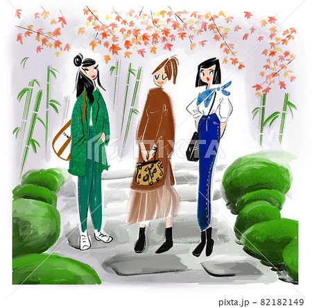 ロングスカートのイラスト素材