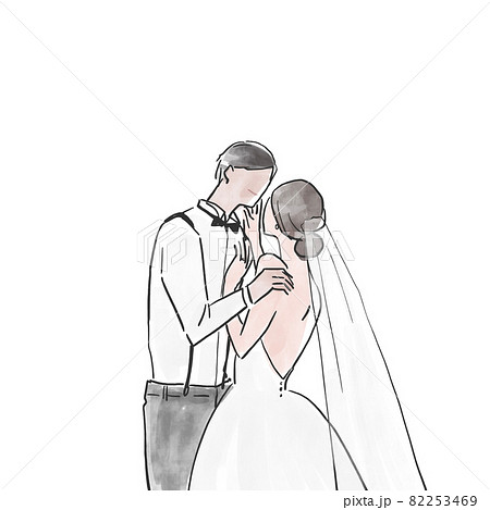男女 キス カップル イラストのイラスト素材