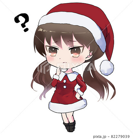 サンタクロース 女の子 クリスマス デフォルメのイラスト素材