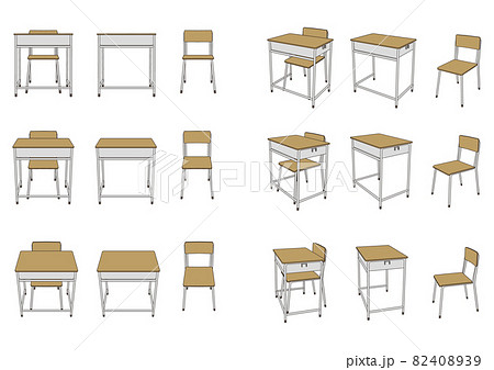 机 小学校 学校 教室のイラスト素材