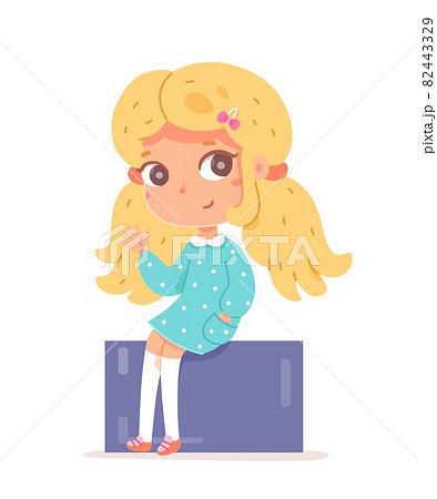 女性 ドレス 座る 人物のイラスト素材