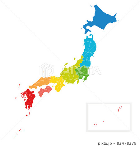 長崎県の地図のイラスト素材