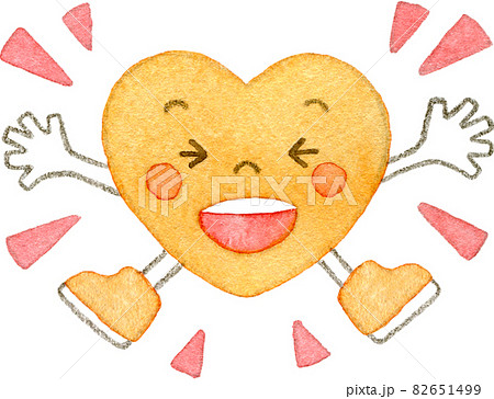 元気いっぱいのオレンジ色のハートのキャラクター(はつらつ)