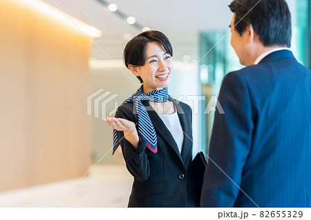 受付 フロント ホテルの写真素材