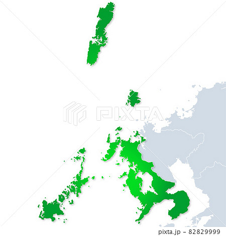 長崎県 長崎 マップ 地図のイラスト素材