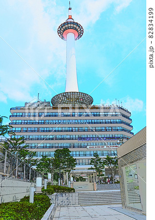 京都タワー 塔 タワー イラストのイラスト素材