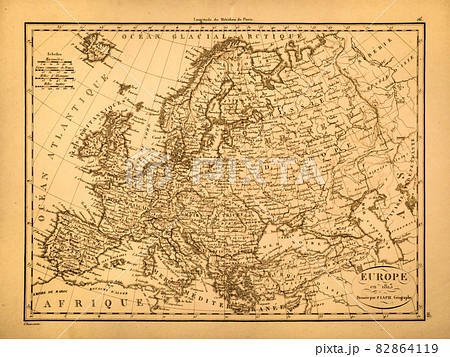 世界地図 アンティーク ヨーロッパ 古地図の写真素材 - PIXTA