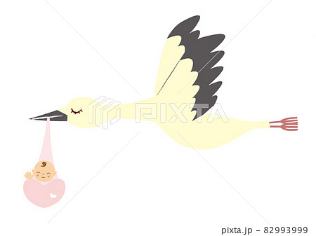 コウノトリ イラストのイラスト素材