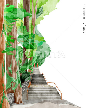 石段のイラスト素材