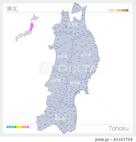 東北6県 青森県 地図の写真素材 - PIXTA