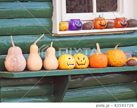 くりぬきかぼちゃの写真素材