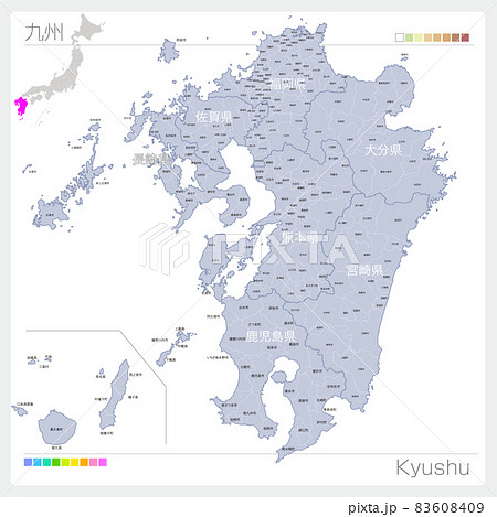 長崎県 長崎 マップ 地図のイラスト素材