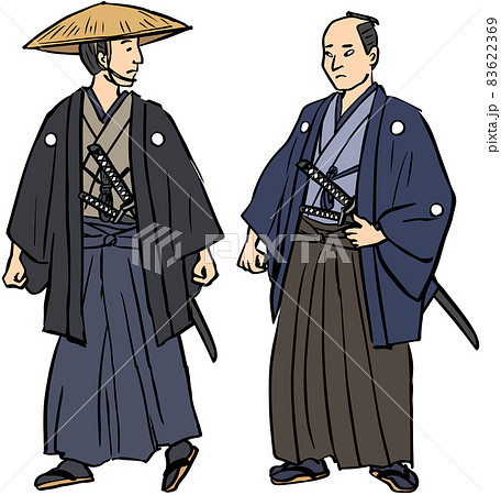 侍 着物 イラスト