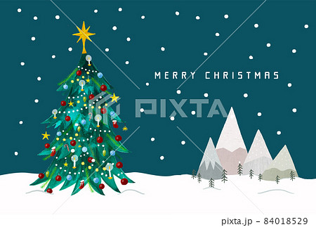 クリスマスツリーとサンタクロース　水彩画 クリスマスツリーとサンタクロース 水彩画安い 通販