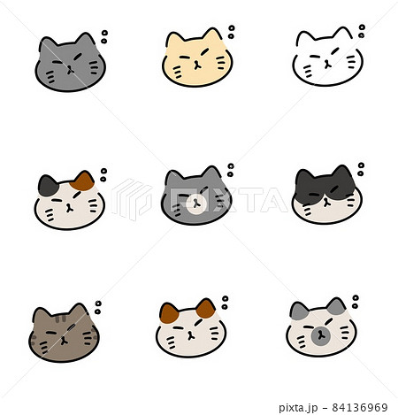 かわいい 猫 眠いのイラスト素材