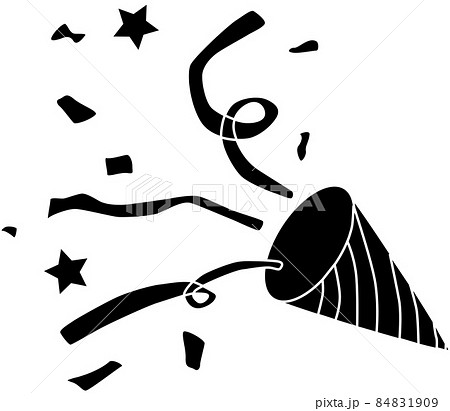 クラッカー カラフル 紙ふぶき パーティグッズのイラスト素材