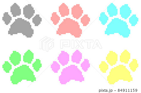 肉球 足形 足跡 犬のイラスト素材