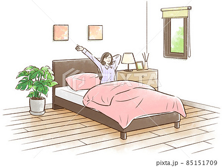 朝起きるのイラスト素材
