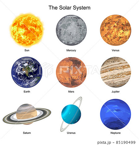 惑星 太陽系 天体 アイコンのイラスト素材
