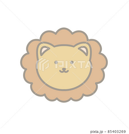 デフォルメ 動物 キャラクター ライオンのイラスト素材