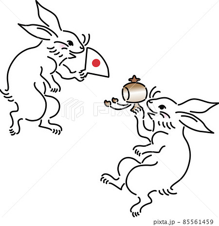 イラスト 手描き 手書き うさぎのイラスト素材