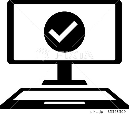 Monitor オフィス ディスプレイ シルエットのイラスト素材