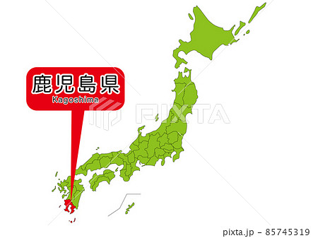 鹿児島県地図のイラスト素材