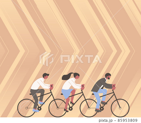自転車柄 背景 壁紙 Cgのイラスト素材