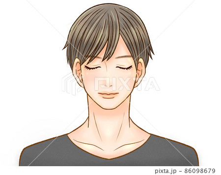 目を閉じるのイラスト素材