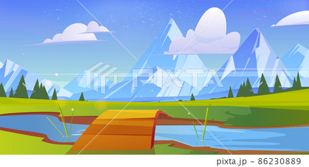 春の小川のイラスト素材 春の小川のイラスト素材