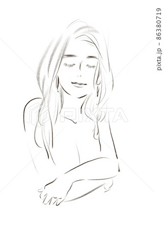自分を抱きしめるのイラスト素材