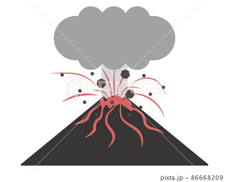 火山噴火のイラスト素材