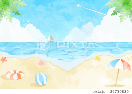 砂浜 ビーチのイラスト素材集 ピクスタ