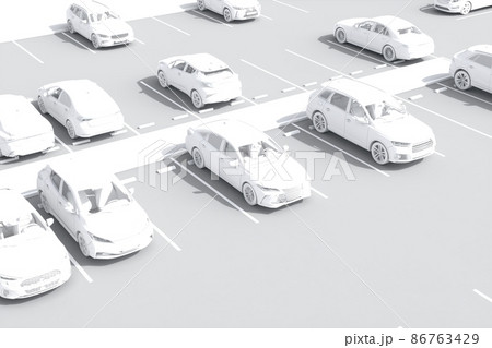 平面駐車場のイラスト素材 平面駐車場のイラスト素材