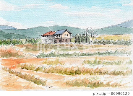 枯野のイラスト素材 枯野のイラスト素材